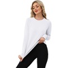 image:imageWIHOLL Workout Tops for Women Long Sleeve Sun Shirt UPF 50 UV Protection Running Hiking Clothes Quick Dry Athletic TopsWhite