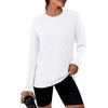 image:imageWIHOLL Workout Tops for Women Long Sleeve Sun Shirt UPF 50 UV Protection Running Hiking Clothes Quick Dry Athletic TopsWhite