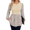 image:imageWIHOLL Womens Long Sleeve Tunic Tops Crew Neck Babydoll Peplum Blouses Fall Fashion 2026Apricot Floral