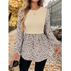 image:imageWIHOLL Womens Long Sleeve Tunic Tops Crew Neck Babydoll Peplum Blouses Fall Fashion 2026Apricot Floral