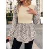 image:imageWIHOLL Womens Long Sleeve Tunic Tops Crew Neck Babydoll Peplum Blouses Fall Fashion 2026Apricot Floral