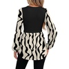 image:imageWIHOLL Womens Long Sleeve Tunic Tops Crew Neck Babydoll Peplum Blouses Fall Fashion 2026Black Apricot Abstract