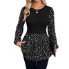 image:imageWIHOLL Womens Long Sleeve Tunic Tops Crew Neck Babydoll Peplum Blouses Fall Fashion 2026Black Floral