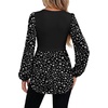 image:imageWIHOLL Womens Long Sleeve Tunic Tops Crew Neck Babydoll Peplum Blouses Fall Fashion 2026Black Floral