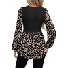 image:imageWIHOLL Womens Long Sleeve Tunic Tops Crew Neck Babydoll Peplum Blouses Fall Fashion 2026Black Leopard