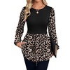 image:imageWIHOLL Womens Long Sleeve Tunic Tops Crew Neck Babydoll Peplum Blouses Fall Fashion 2026Black Leopard