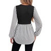 image:imageWIHOLL Womens Long Sleeve Tunic Tops Crew Neck Babydoll Peplum Blouses Fall Fashion 2026Black Striped