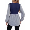 image:imageWIHOLL Womens Long Sleeve Tunic Tops Crew Neck Babydoll Peplum Blouses Fall Fashion 2026Navy Striped