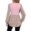 image:imageWIHOLL Womens Long Sleeve Tunic Tops Crew Neck Babydoll Peplum Blouses Fall Fashion 2026Pink Floral