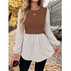 image:imageWIHOLL Womens Long Sleeve Tunic Tops Crew Neck Babydoll Peplum Blouses Fall Fashion 2026Rust Striped