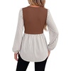 image:imageWIHOLL Womens Long Sleeve Tunic Tops Crew Neck Babydoll Peplum Blouses Fall Fashion 2026Rust Striped