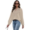 image:imageWIHOLL Womens Tops Lace Long Sleeve Tops for Women Boho V Neck Blouses01  Apricot