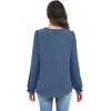 image:imageWIHOLL Womens Tops Lace Long Sleeve Tops for Women Boho V Neck Blouses01  Blue