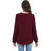 image:imageWIHOLL Womens Tops Lace Long Sleeve Tops for Women Boho V Neck Blouses01  Burgundy