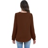image:imageWIHOLL Womens Tops Lace Long Sleeve Tops for Women Boho V Neck Blouses01  Coffee