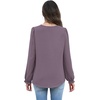 image:imageWIHOLL Womens Tops Lace Long Sleeve Tops for Women Boho V Neck Blouses01  Mocha Grey Purple
