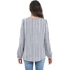 image:imageWIHOLL Womens Tops Lace Long Sleeve Tops for Women Boho V Neck Blouses02  Blue White Stripe