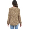 image:imageWIHOLL Womens Tops Lace Long Sleeve Tops for Women Boho V Neck Blouses02  Khaki Floral