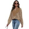 image:imageWIHOLL Womens Tops Lace Long Sleeve Tops for Women Boho V Neck Blouses02  Khaki Floral