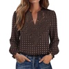 image:imageWIHOLL Womens Tops Lace Long Sleeve Tops for Women Boho V Neck Blouses02  Paisley Print