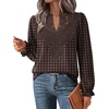 image:imageWIHOLL Womens Tops Lace Long Sleeve Tops for Women Boho V Neck Blouses02  Paisley Print