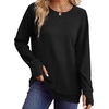 image:imageWIHOLL  Crewneck Sweatshirt  for Women Long Sleeve Shirts Fall OutfitsBlack