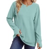 image:imageWIHOLL  Crewneck Sweatshirt  for Women Long Sleeve Shirts Fall OutfitsBlue