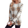 image:imageWIHOLL  Crewneck Sweatshirt  for Women Long Sleeve Shirts Fall OutfitsBrown Plaid