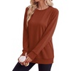 image:imageWIHOLL  Crewneck Sweatshirt  for Women Long Sleeve Shirts Fall OutfitsCaramel