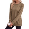 image:imageWIHOLL  Crewneck Sweatshirt  for Women Long Sleeve Shirts Fall OutfitsCoffee