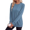 image:imageWIHOLL  Crewneck Sweatshirt  for Women Long Sleeve Shirts Fall OutfitsDustyblue