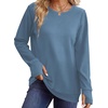 image:imageWIHOLL  Crewneck Sweatshirt  for Women Long Sleeve Shirts Fall OutfitsDustyblue