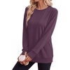 image:imageWIHOLL  Crewneck Sweatshirt  for Women Long Sleeve Shirts Fall OutfitsPurple