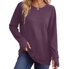 image:imageWIHOLL  Crewneck Sweatshirt  for Women Long Sleeve Shirts Fall OutfitsPurple