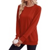 image:imageWIHOLL  Crewneck Sweatshirt  for Women Long Sleeve Shirts Fall OutfitsRed