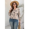image:imageWIHOLL 34 Length Sleeve Womens Tops Dressy Casual Blouses Summer Spring Trendy Business Outfits Fashion ClothingBeige Floral