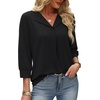 image:imageWIHOLL 34 Length Sleeve Womens Tops Dressy Casual Blouses Summer Spring Trendy Business Outfits Fashion ClothingBlack