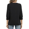 image:imageWIHOLL 34 Length Sleeve Womens Tops Dressy Casual Blouses Summer Spring Trendy Business Outfits Fashion ClothingBlack