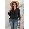 image:imageWIHOLL 34 Length Sleeve Womens Tops Dressy Casual Blouses Summer Spring Trendy Business Outfits Fashion ClothingBlack