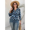 image:imageWIHOLL 34 Length Sleeve Womens Tops Dressy Casual Blouses Summer Spring Trendy Business Outfits Fashion ClothingBlue Leopard Print