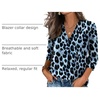 image:imageWIHOLL 34 Length Sleeve Womens Tops Dressy Casual Blouses Summer Spring Trendy Business Outfits Fashion ClothingBlue Leopard Print