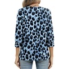 image:imageWIHOLL 34 Length Sleeve Womens Tops Dressy Casual Blouses Summer Spring Trendy Business Outfits Fashion ClothingBlue Leopard Print