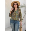 image:imageWIHOLL 34 Length Sleeve Womens Tops Dressy Casual Blouses Summer Spring Trendy Business Outfits Fashion ClothingBoho Print