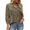 image:imageWIHOLL 34 Length Sleeve Womens Tops Dressy Casual Blouses Summer Spring Trendy Business Outfits Fashion ClothingBoho Print