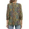 image:imageWIHOLL 34 Length Sleeve Womens Tops Dressy Casual Blouses Summer Spring Trendy Business Outfits Fashion ClothingBoho Print