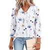 image:imageWIHOLL 34 Length Sleeve Womens Tops Dressy Casual Blouses Summer Spring Trendy Business Outfits Fashion ClothingBotanical Sketch