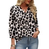 image:imageWIHOLL 34 Length Sleeve Womens Tops Dressy Casual Blouses Summer Spring Trendy Business Outfits Fashion ClothingBrown Leopard Print