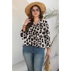 image:imageWIHOLL 34 Length Sleeve Womens Tops Dressy Casual Blouses Summer Spring Trendy Business Outfits Fashion ClothingBrown Leopard Print