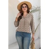 image:imageWIHOLL 34 Length Sleeve Womens Tops Dressy Casual Blouses Summer Spring Trendy Business Outfits Fashion ClothingGeometric