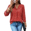 image:imageWIHOLL 34 Length Sleeve Womens Tops Dressy Casual Blouses Summer Spring Trendy Business Outfits Fashion ClothingRed Floral